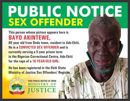 Ekiti govt name-shames 66 year-old rapist