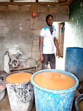 Nigerian student shows dignity in labour, showcases his pap business