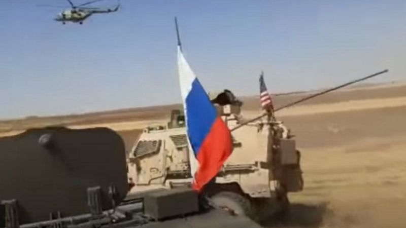 Syria war: Russian and US military vehicles collide