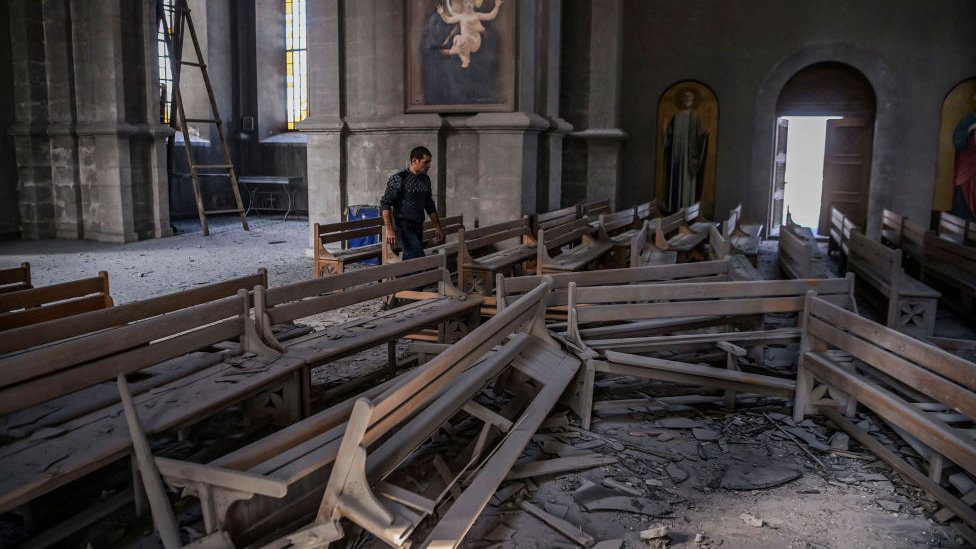 Nagorno-Karabakh: Armenia Accuses Azerbaijan of Shelling Shusha Cathedral