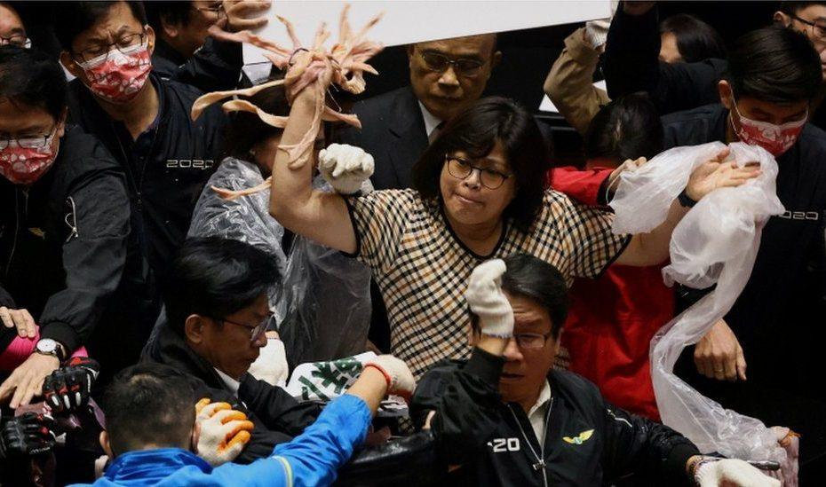 Pig Guts Fly As Taiwan Lawmakers Brawl Over US Pork Imports