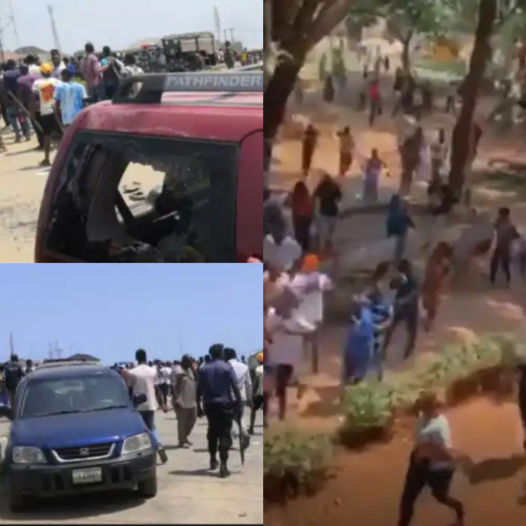 Suspected hoodlums attacks lagos state university destroy vehicles