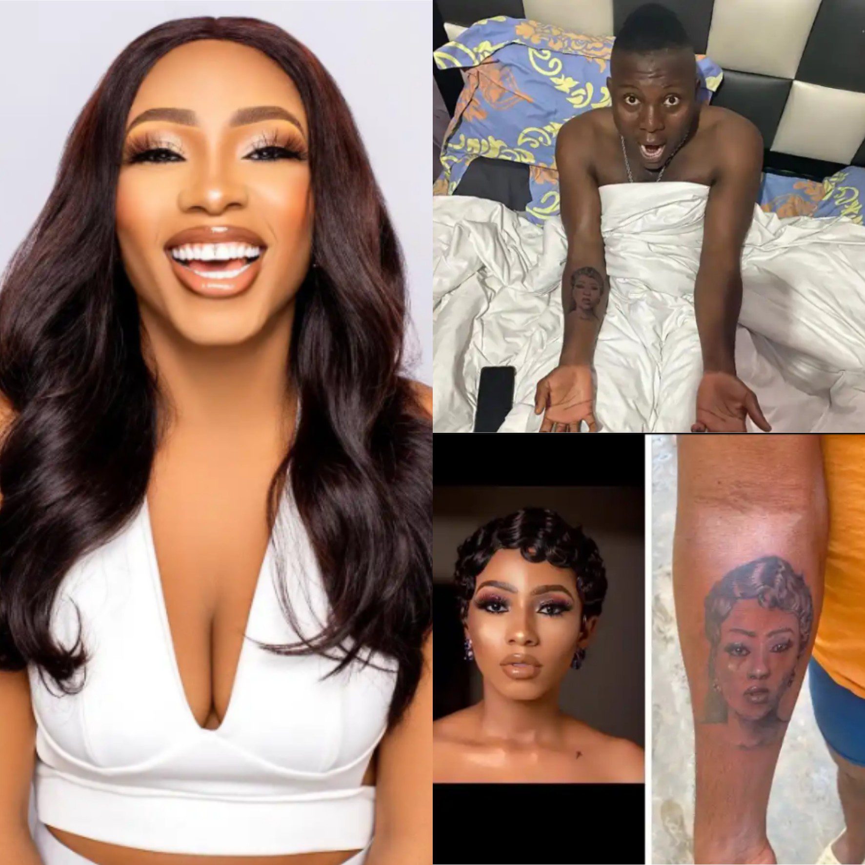 Mercy Eke replies man who drew a tattoo of her face on his body