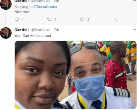 Nigerians hail lady who is reportedly one of the first pilots to land a plane at the new Anambra Airport