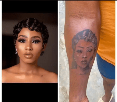 Mercy Eke replies man who drew a tattoo of her face on his body