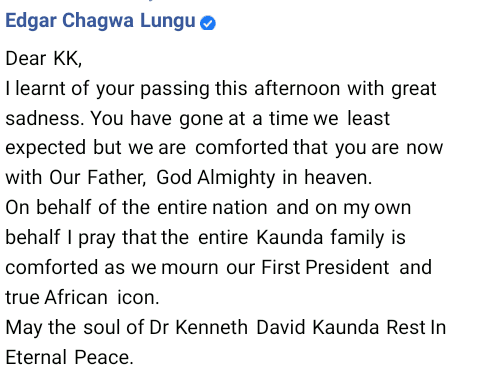 Zambia’s first President, Kenneth Kaunda passes on