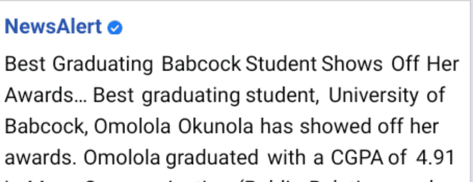 Nigeria: See the best graduating Babcock University student