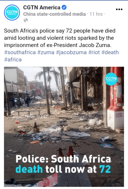 South Africa: Riot over Former President, Jacob Zuma imprisonment