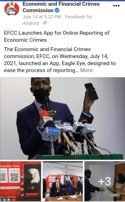 EFCC launches app for crimes report