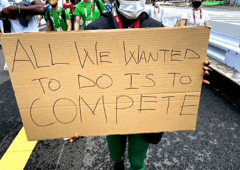 Olympics: Nigerian athletes protest after being disqualified in Tokyo