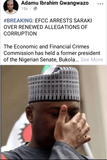 Nigeria: EFCC arrests former senate president over renewed allegations of corruption