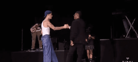 Made in America: Justin Bieber performs on stage with Wizkid during show