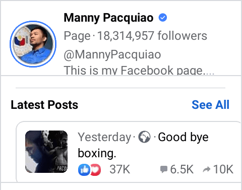 Boxing: Manny Pacquiao retires