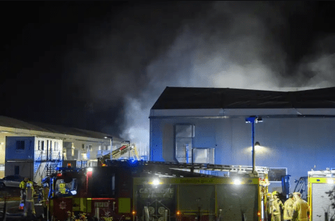 Photos: Fire breaks out in Pinewood studios, England