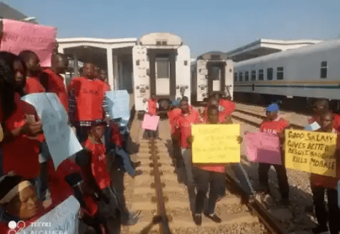 Photos: Nigerian rail corporation workers embark on strike