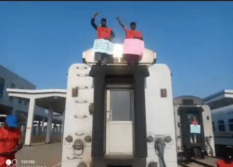 Photos: Nigerian rail corporation workers embark on strike