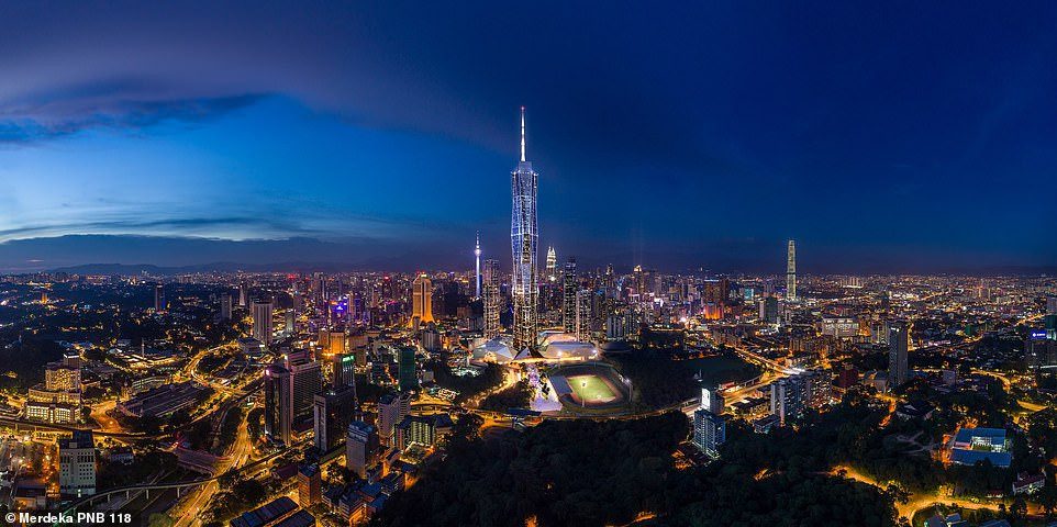 The world's second-tallest building, a 118 storey skyscraper 2,227ft tall is now complete (Photos)