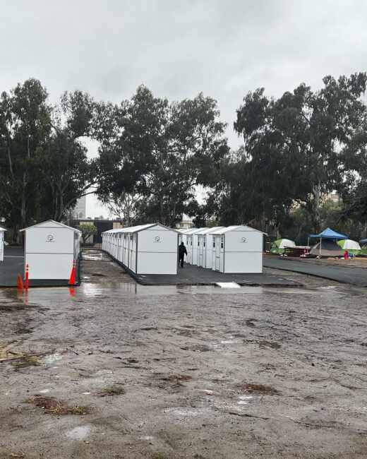 Former governor of California Arnold Schwarzenegger donates 25 tiny houses to homeless veterans