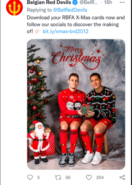 Belgium football team release hilarious Christmas photos