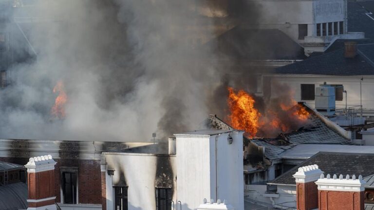 Photos: Fire razes South Africa’s parliament building