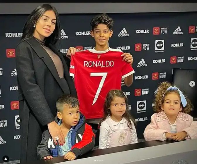 Ronaldo’s son is unveiled as a Manchester United academy player 
