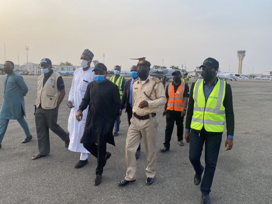 Photos: First batch of Nigerians from Ukraine arrive Abuja