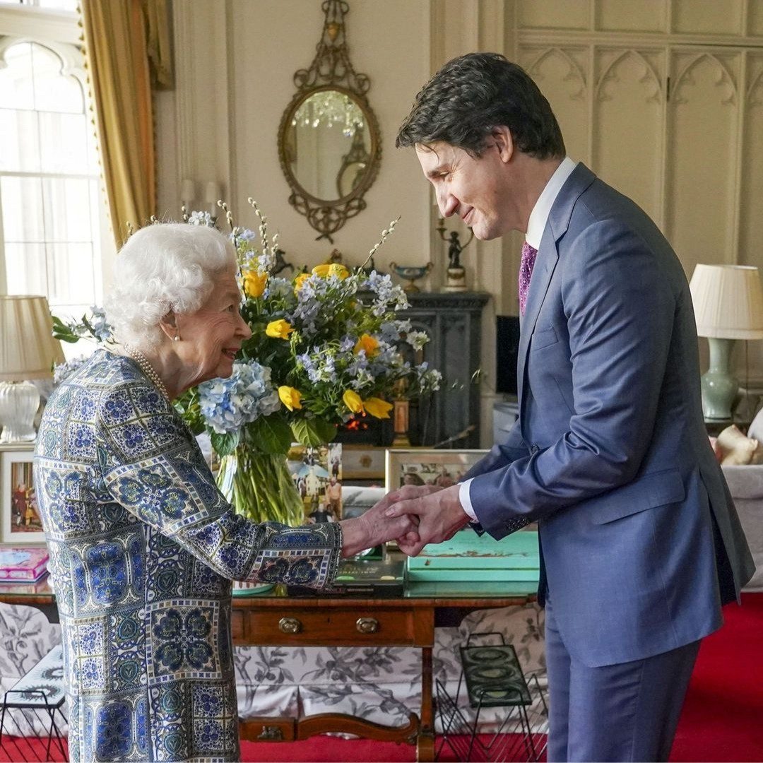 Queen Elizabeth meets Canadian Prime Minister Justin Trudeau