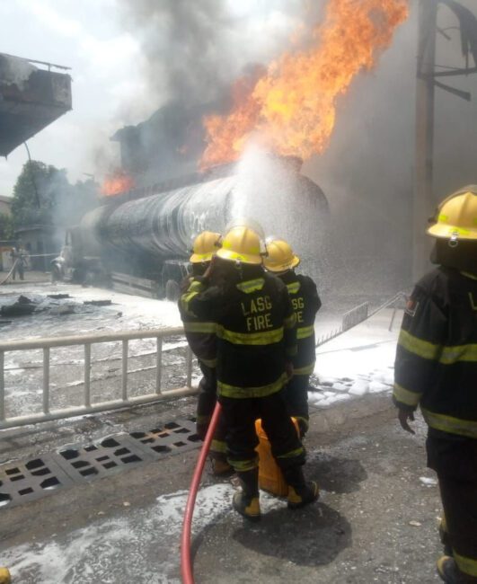 Just-in: Petrol tanker goes up in flames in Lagos (photos)
