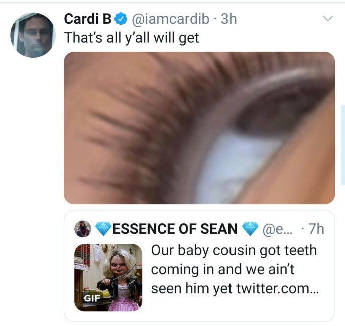 Hollywood: Cardi B shares first glimpse of her son's face