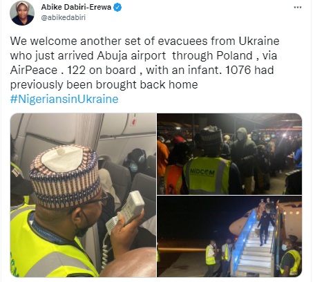 Photos: 122 Nigerians return to Nigeria from Ukraine