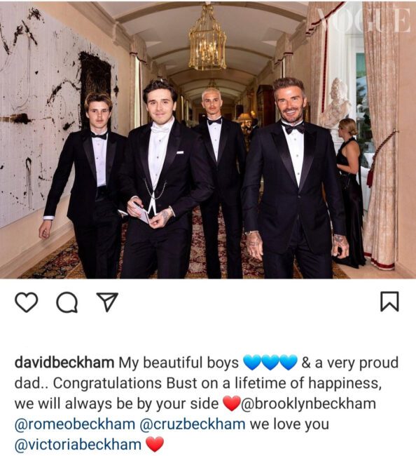 David Beckham celebrates son brooklyn as he weds Nicola Peltz (photos)