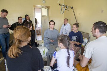 Popular Hollywood actress Angelina Jolie visits Ukraine amidst war between Russia