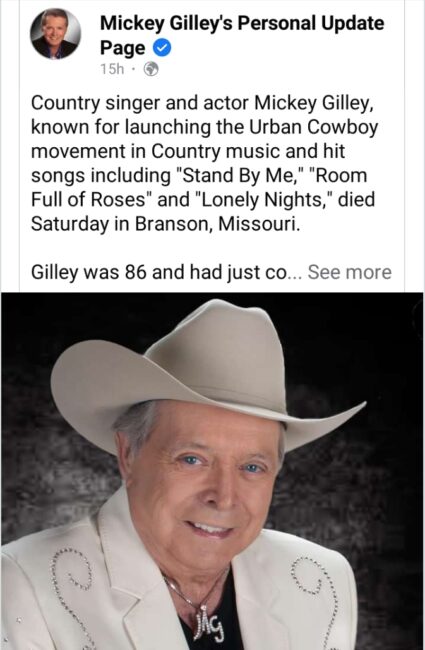 Country singer Mickey Gilley dies