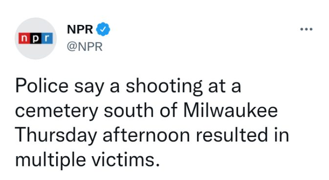 Breaking: 2 shot dead at a Wisconsin cemetery Milwaukee, USA