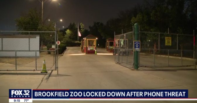 Brookfield Zoo Chicago zoo phone threat 