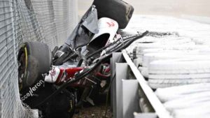 F1 Racing: Zhou Guanyu's car crashes into tire barrier in huge crash - British Grand Prix
