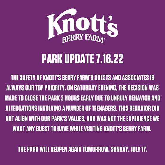Multiple fights break out at Knott's Berry Farm