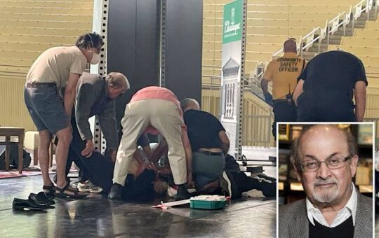 Breaking: Author of 'The Satanic Verses' Salman Rushdie stabbed onstage in New York(photos/video)