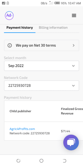 September, 2022 Finalized earnings