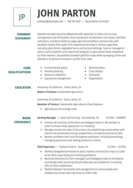 Guide on How to Write an Effective Resume for an Agricultural Job