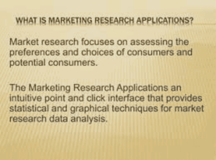 Applications of Marketing Research, Sales, and Market Analysis