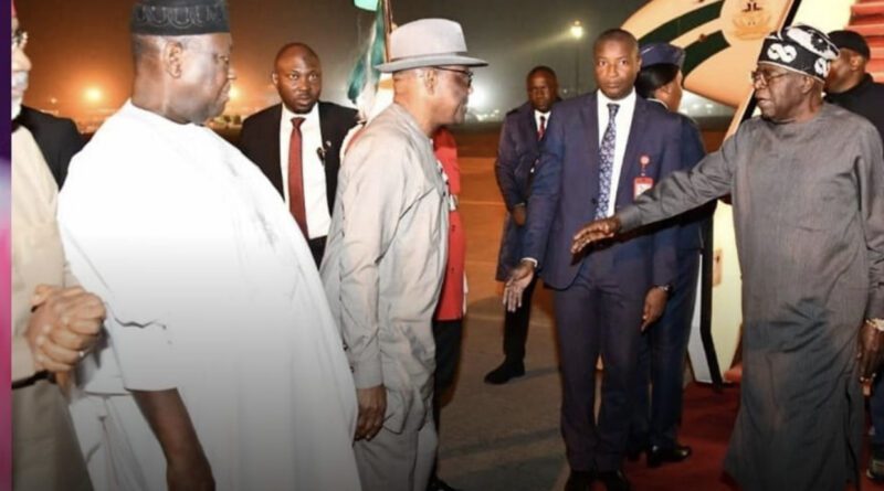 President Bola Tinubu Returns to Abuja After a 2-week Private Visit to France