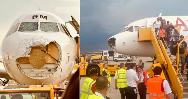 Huge praise for pilots who landed plane destroyed by massive hail stones