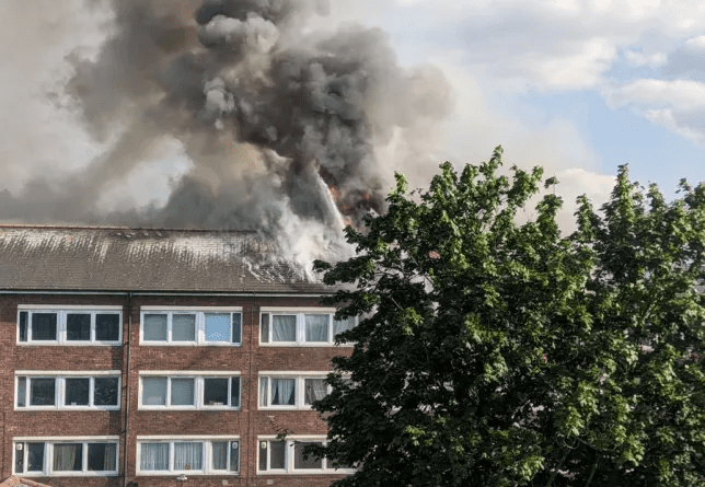 Video/Photos: Roof collapses as huge fire tears through east London flats